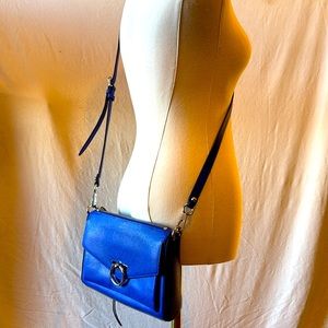 Perfect Rebecca Minkoff Crossbody Real Leather Colbalt Blue Shoulder Purse Ring